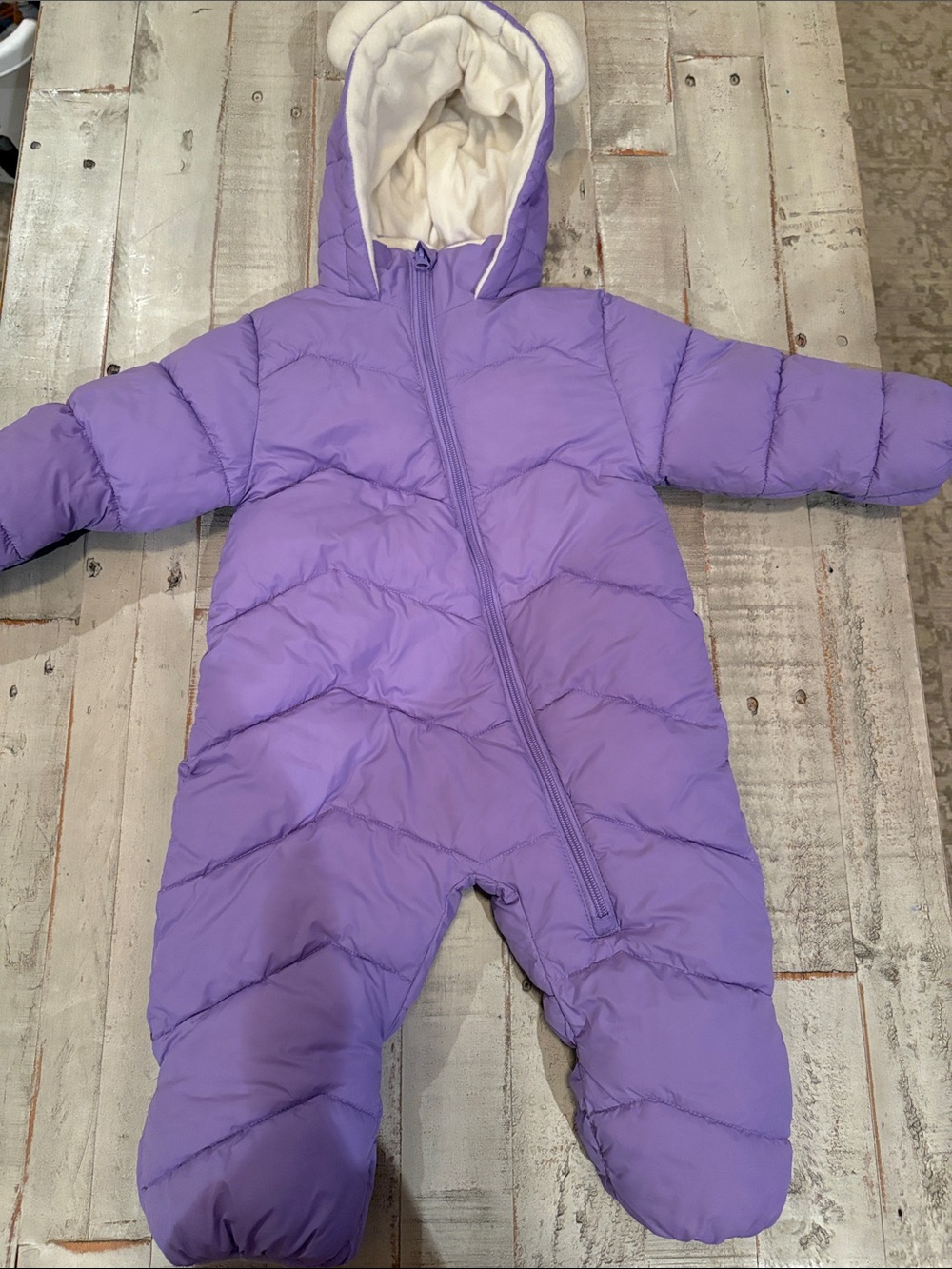 Lavender Baby Bear 18 Months Snowsuit